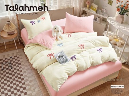 لحاف RIBBON BOW مفرد ومفرد ونص 4 قطع